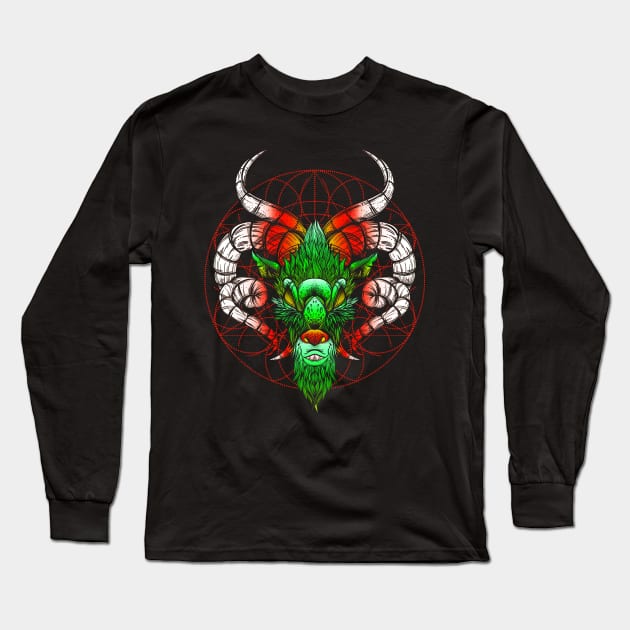 Satanic Baphomet Long Sleeve T-Shirt by pa2rok